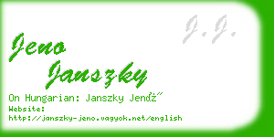 jeno janszky business card